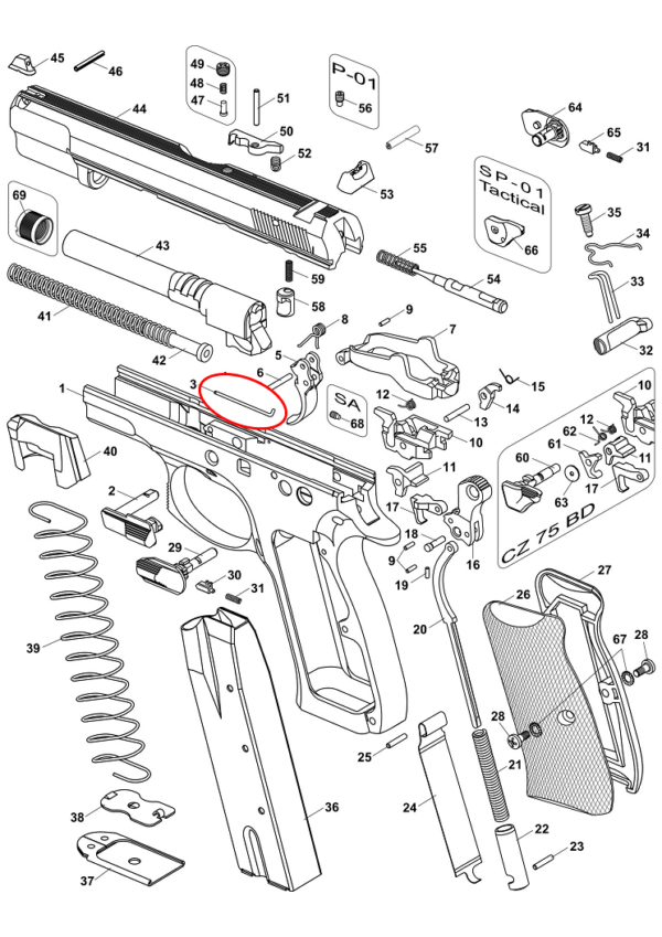 CZ 97 slide stop spring